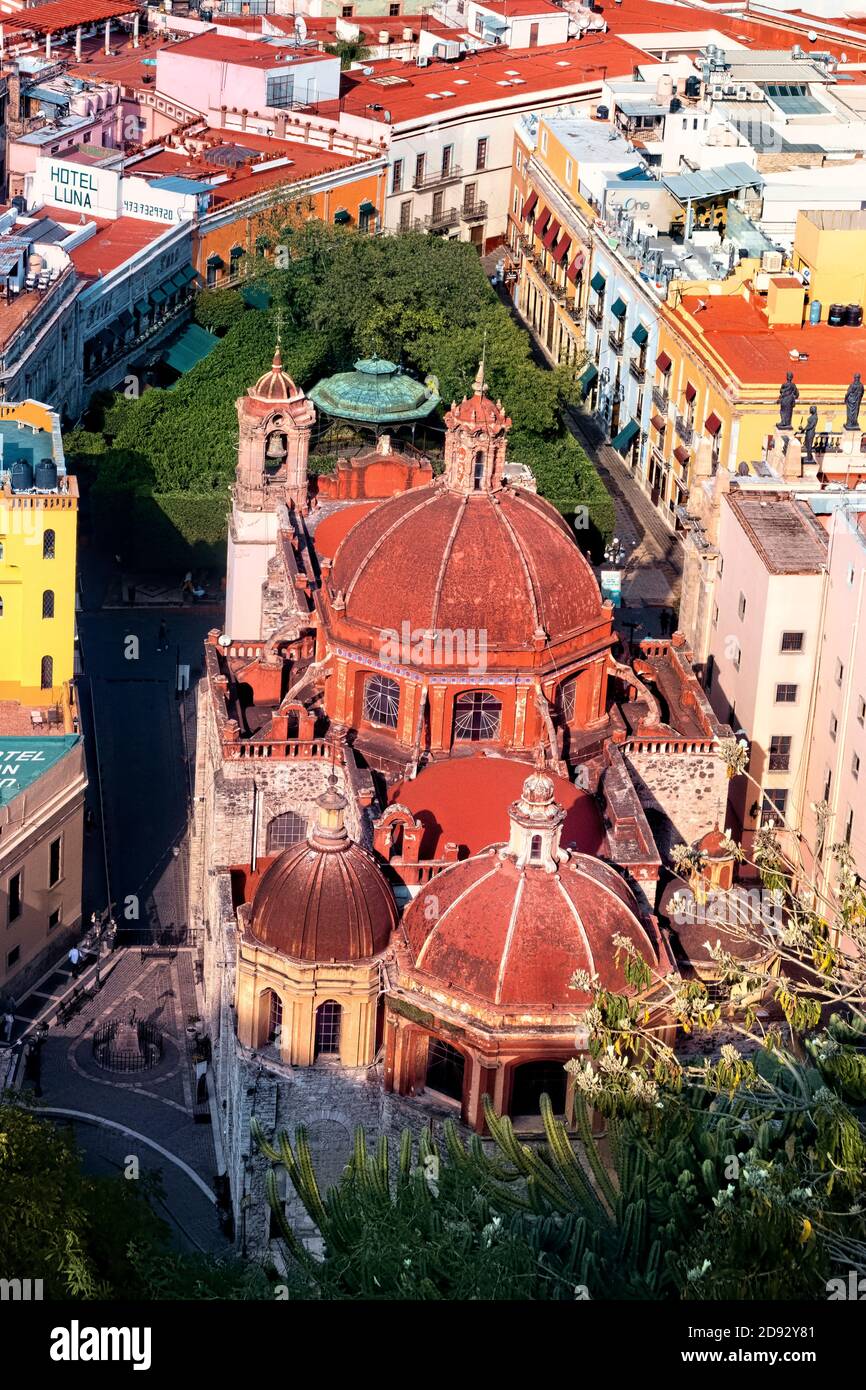 The domes of San Diego Church, Guanajuato, Mexico Stock Photo