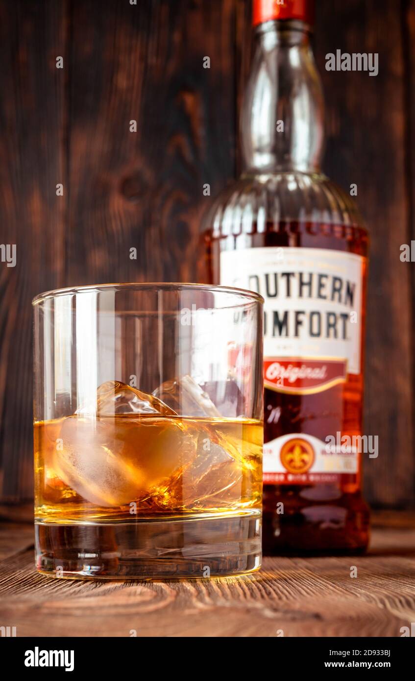 SUMY, UKRAINE NOV 1 Southern Comfort on the rocks on November 1