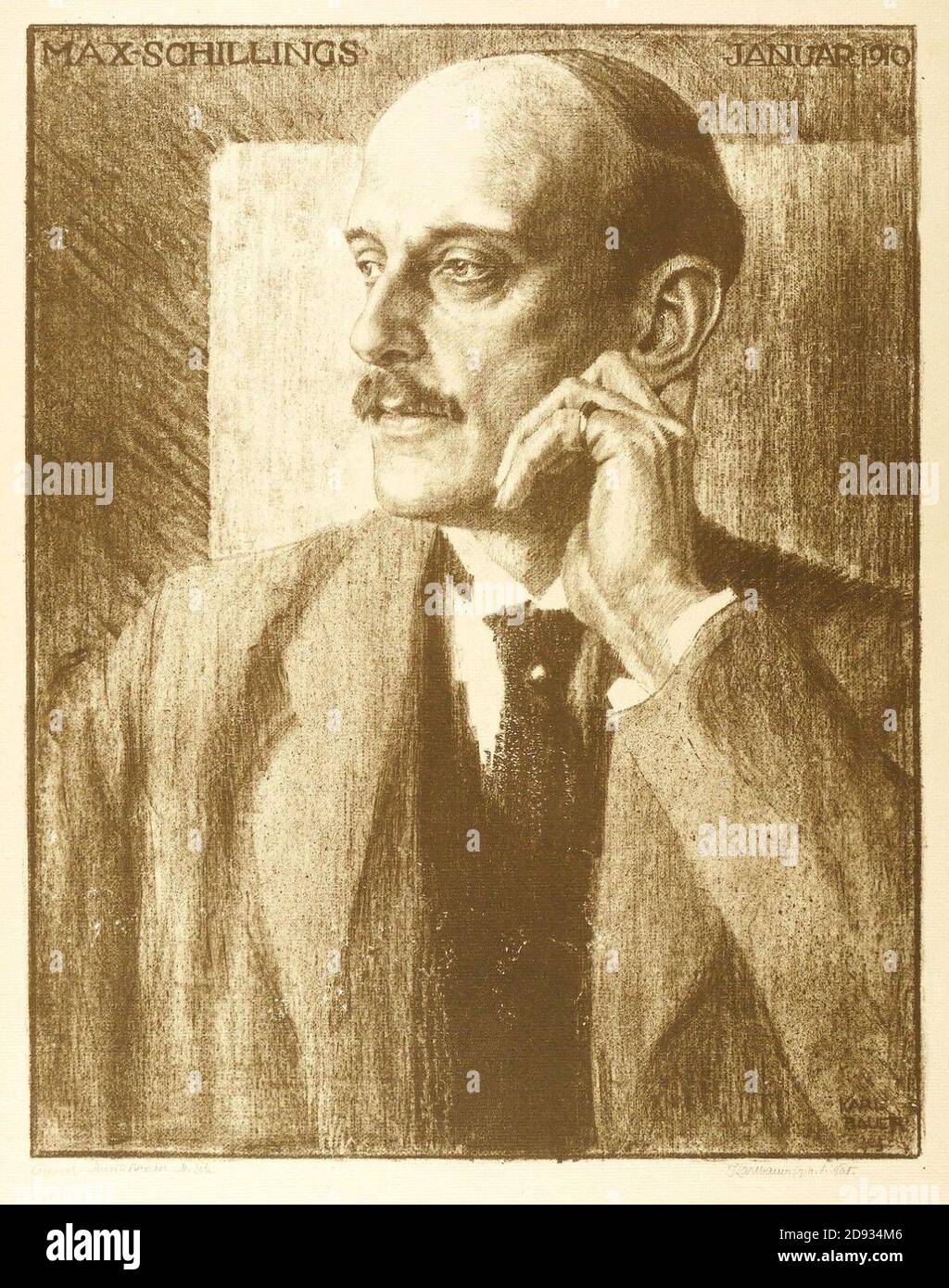 Karl Bauer - Bildnis Max von Schillings, 1910. Stock Photo
