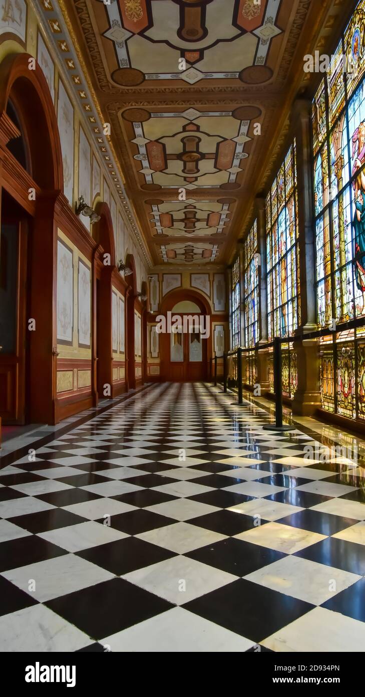 A hallway in Chapultepec Castle in Mexico City, a summer house for the