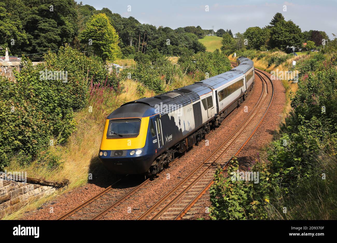 43032 heads away from Dalgety Bay with a Aberdeen service on 31.7.20 Stock Photo