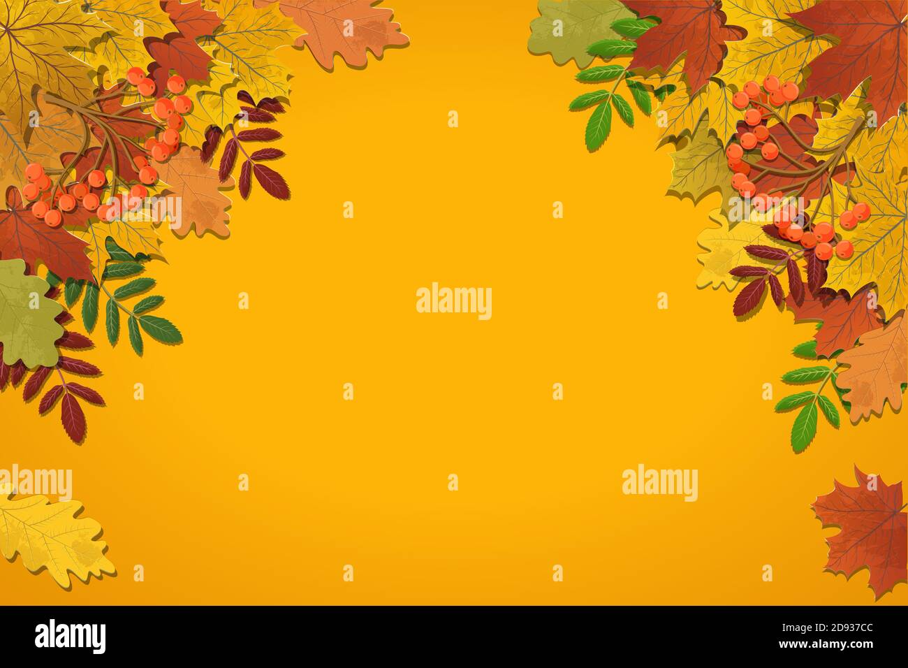 Autumn background, tree paper leaves Stock Vector