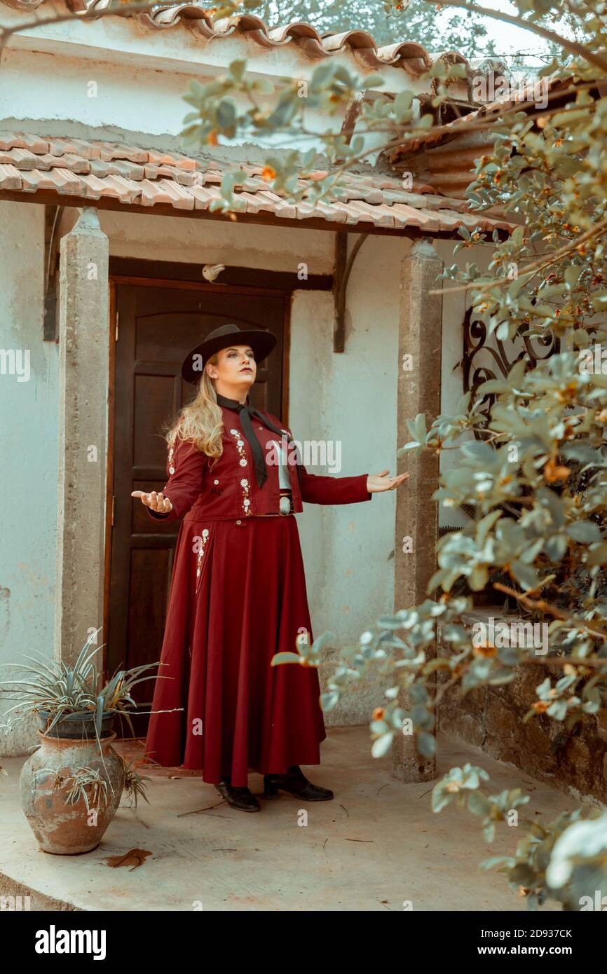 Beautifull argentinian girl with gaucho costume Stock Photo - Alamy