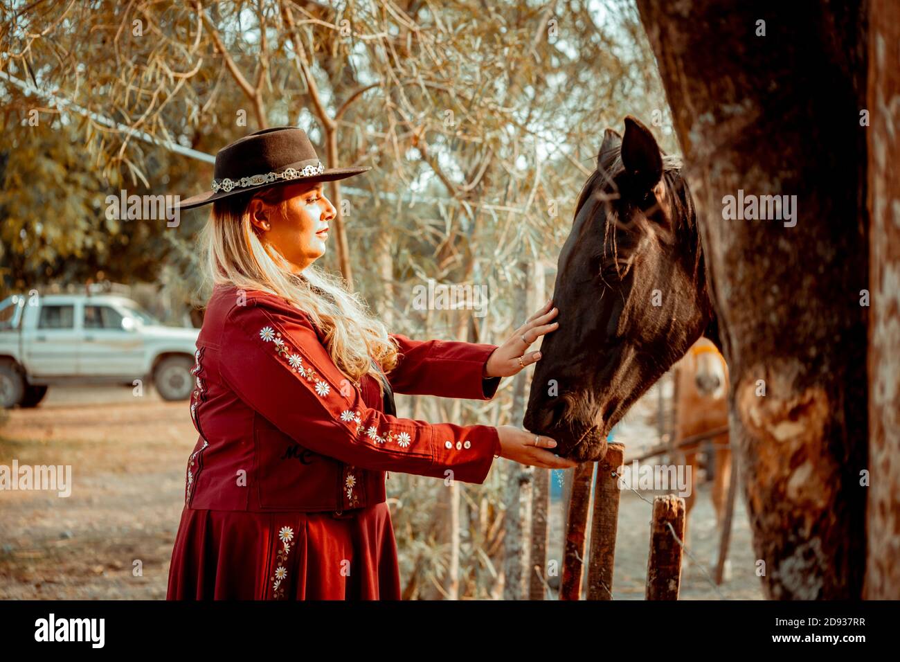 Beautifull argentinian girl with gaucho costume Stock Photo - Alamy