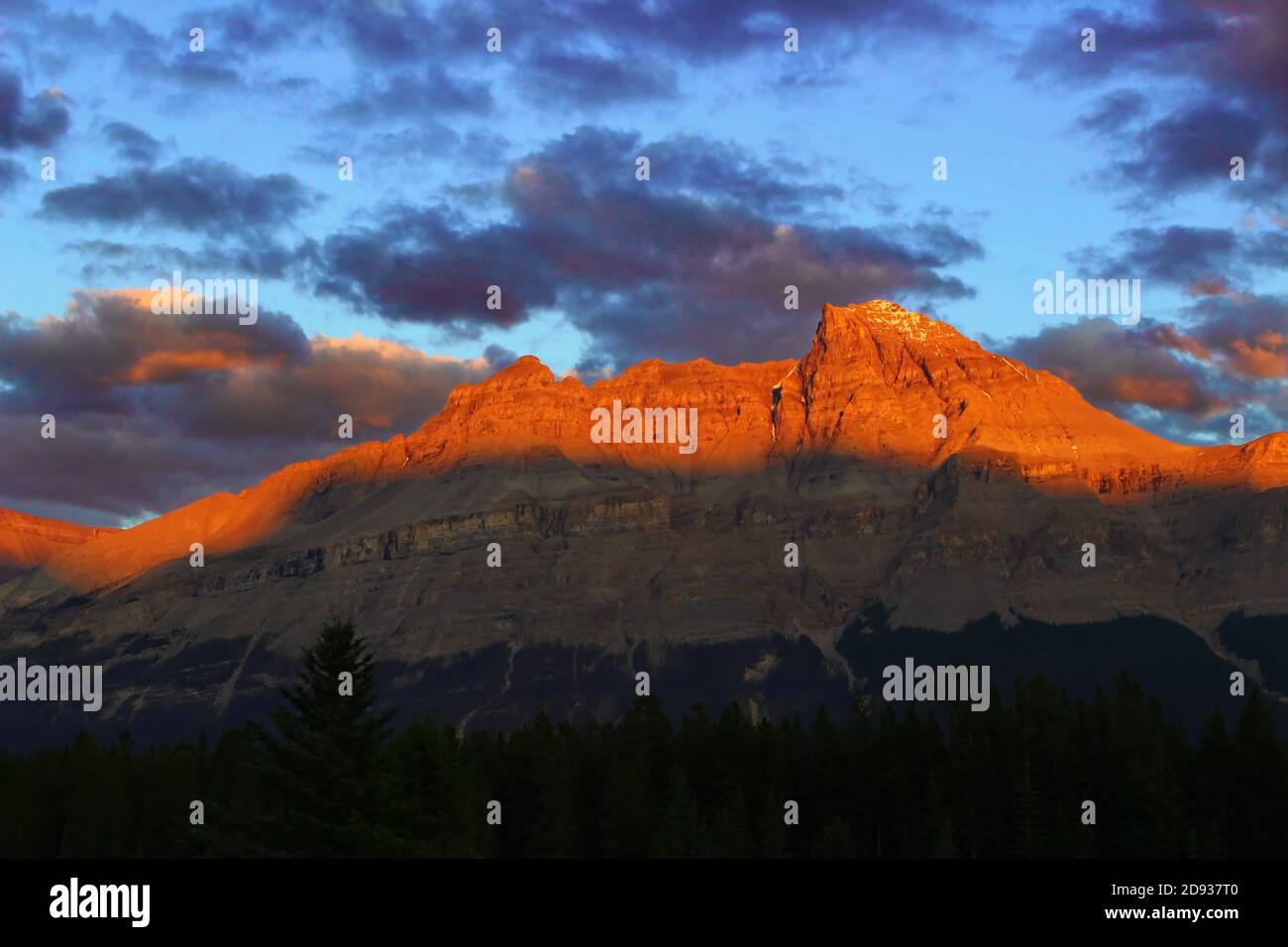 Mount Murchison catching the last sunrays of the day Stock Photo Alamy