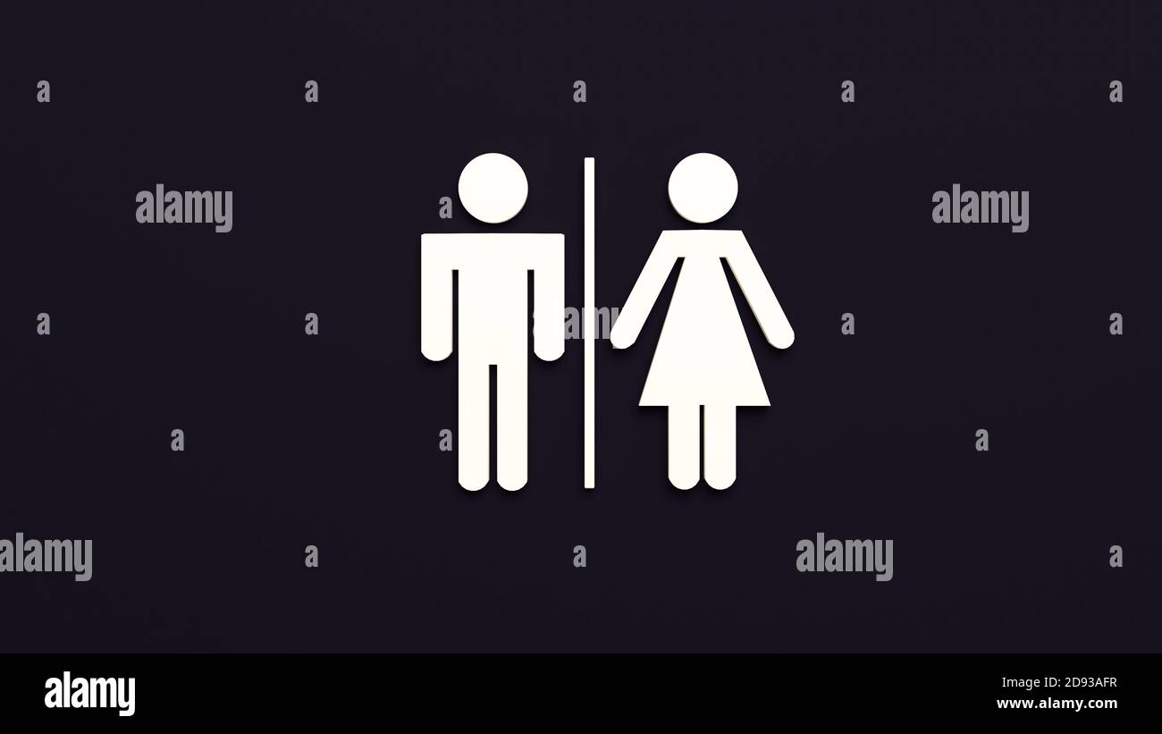 WC sign icon with man and woman 3D rendering Stock Photo