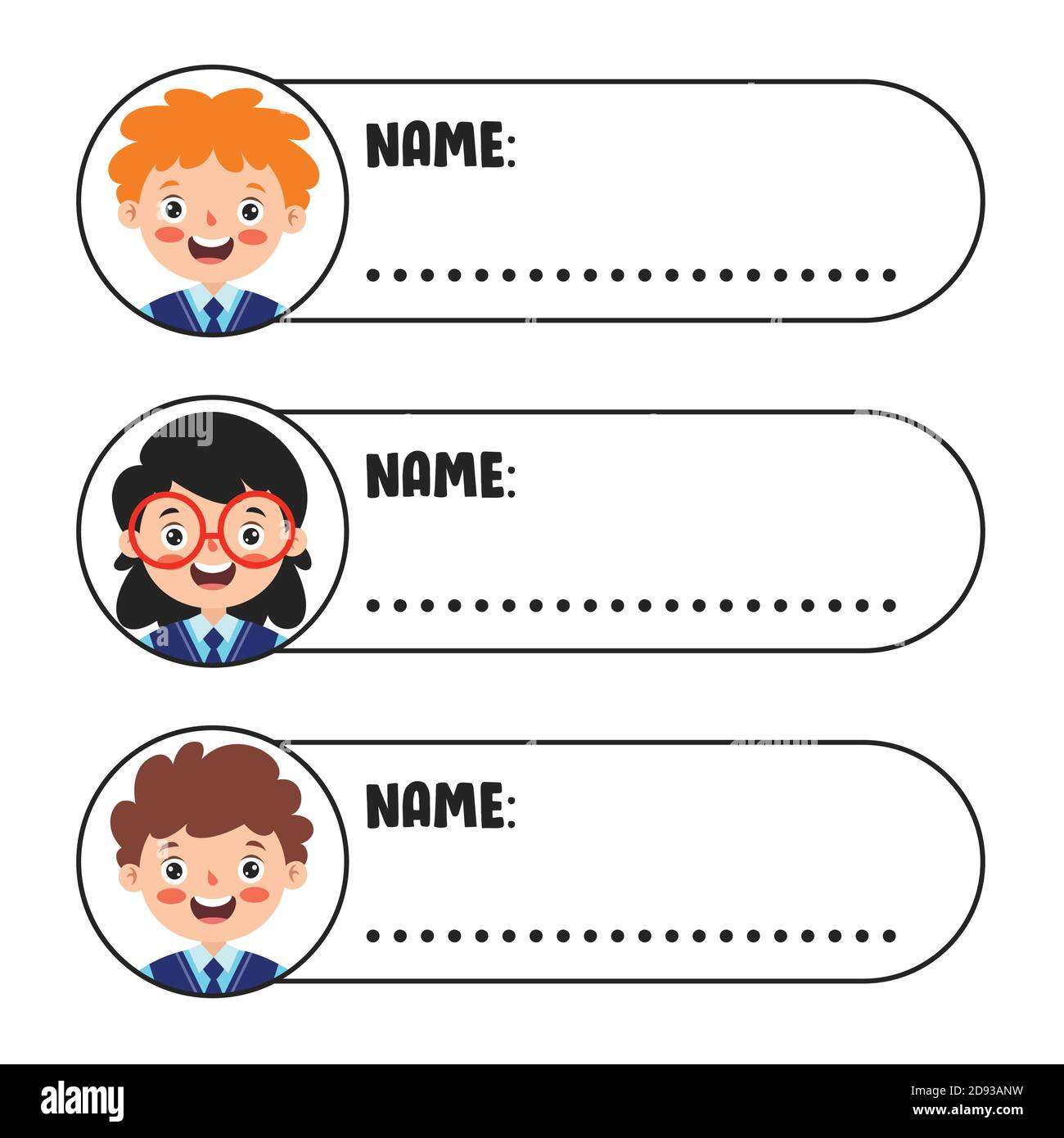 Name s For Cartoon School Children Stock Vector Image Art Alamy Name s For Cartoon School Children Stock Vector Image Art Alamy