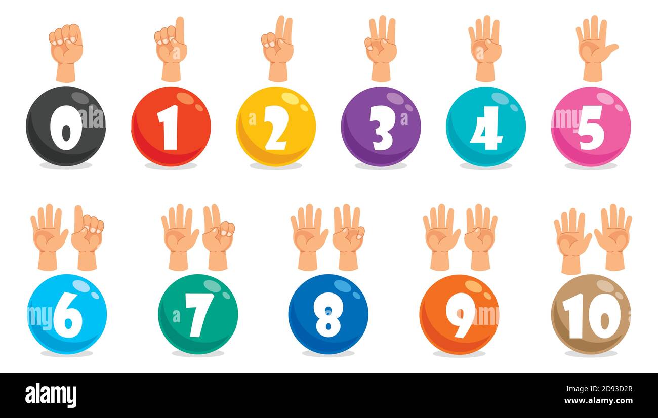 Concept Of Multi Colored Cartoon Numbers Stock Vector