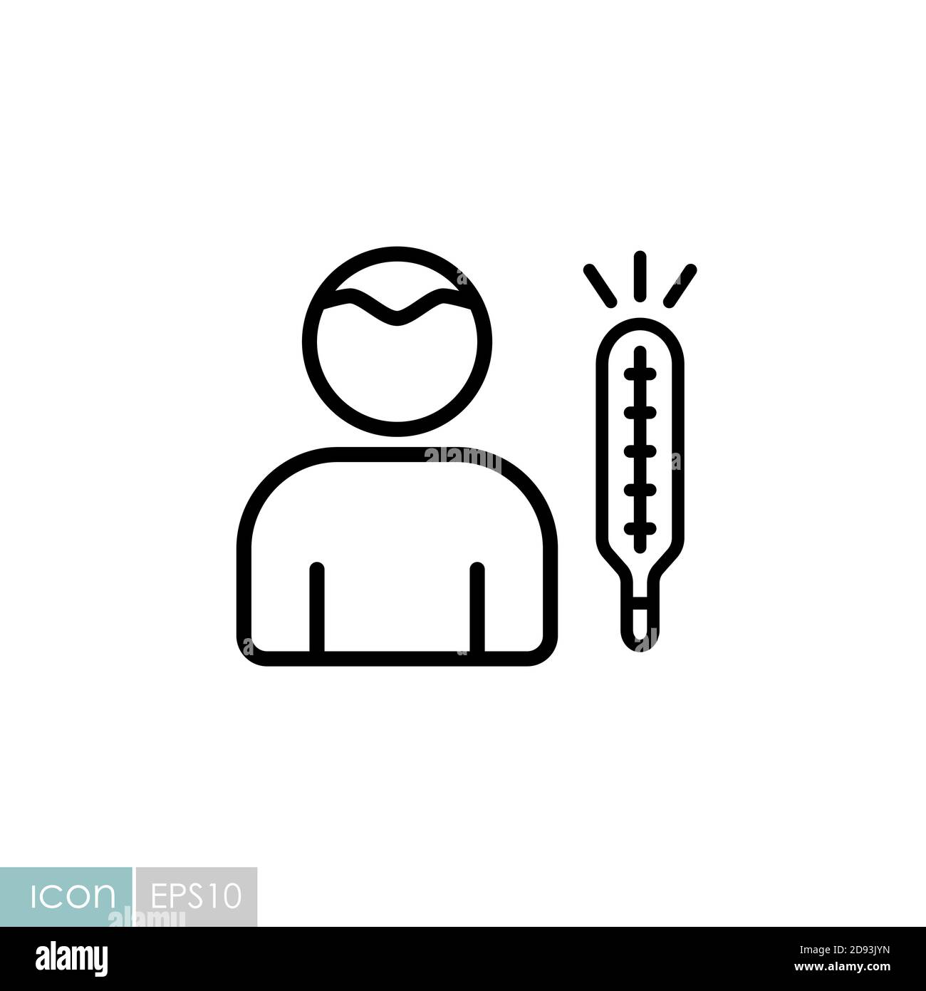 Fever High temperature vector icon. Covid sign. Graph symbol for