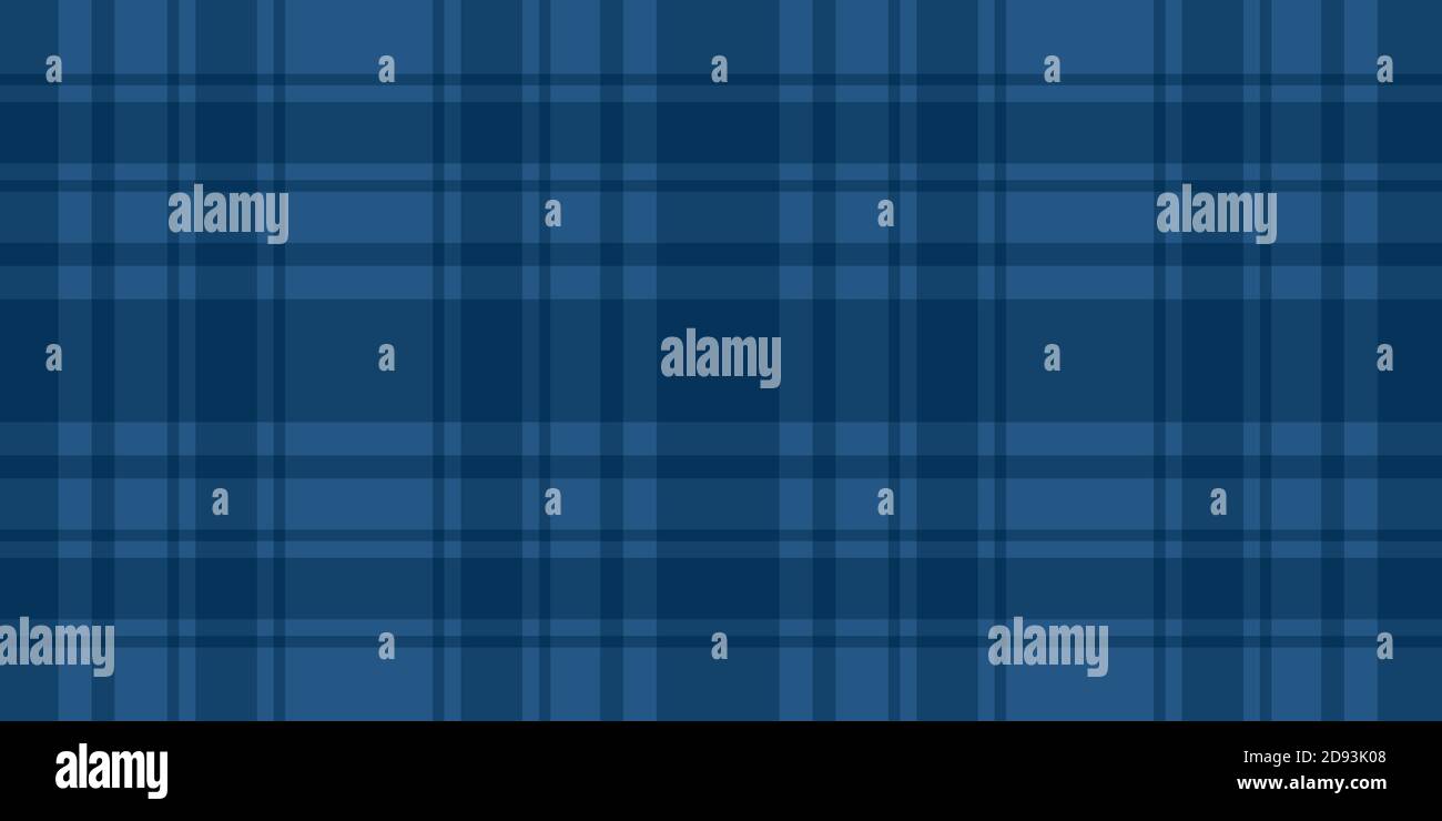 Blue Cage lumberjack seamless pattern. Wide stripes horizontal background. Vector stock checkered abstract backdrop. Trend Merry Christmas and New Stock Vector