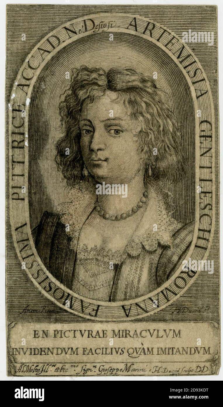 Jérôme David - Artemisia Gentileschi Romana Famosissima Pittrice Accad. Ne' Desiosi, 1628 (circa). Stock Photo