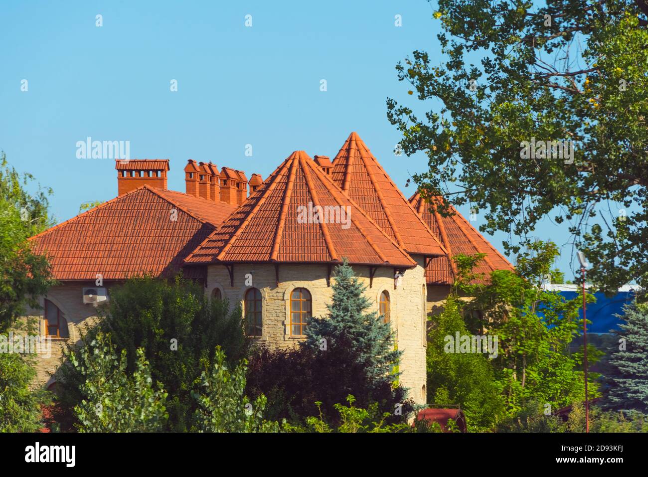 Traditional house with red roof, Chisinau, Moldova Stock Photo Alamy