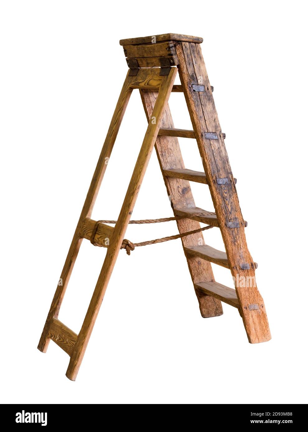 wooden ladder isolated on white background Stock Photo - Alamy