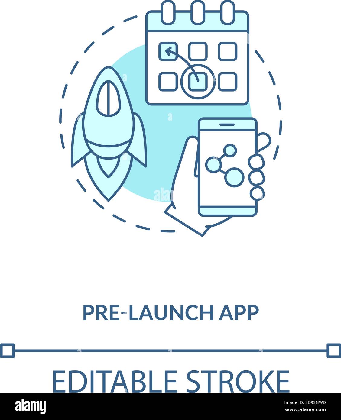 pre-launch-app-concept-icon-stock-vector-image-art-alamy