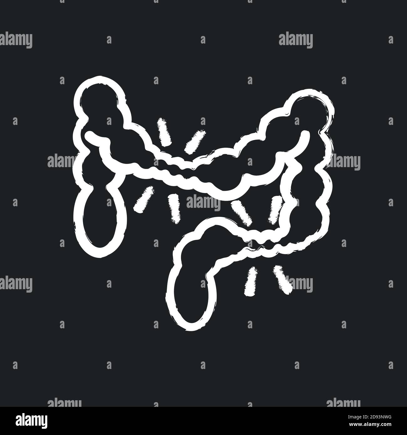 Irritable bowel syndrome chalk white icon on black background Stock ...