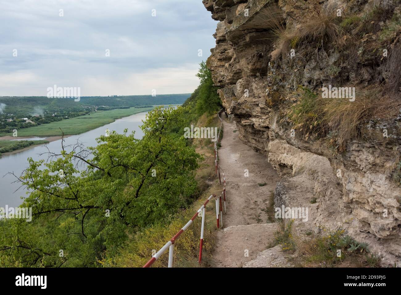 Tipova Cave Monastery by Dniester River, Moldova Stock Photo