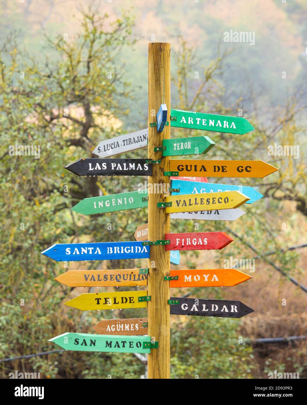Signpost with village, town names on walking route on Gran Canaria, Canary Islands, Spain Stock Photo - Alamy Signpost with village, town names on walking route on Gran Canaria, Canary Islands, Spain Stock Photo - Alamy