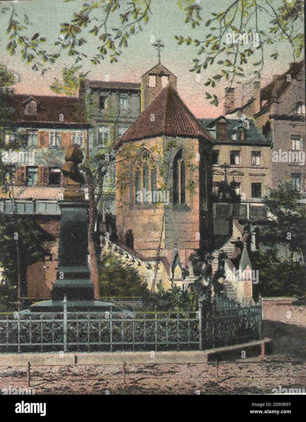K Liebhardt - Esslingen Nikolauskapelle (kolorierte AK 1904). Stock Photo