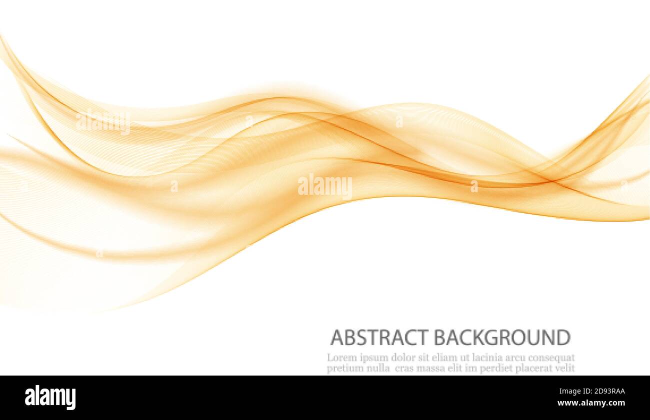 Abstract bright wave in orange color Wave flow background Stock Vector