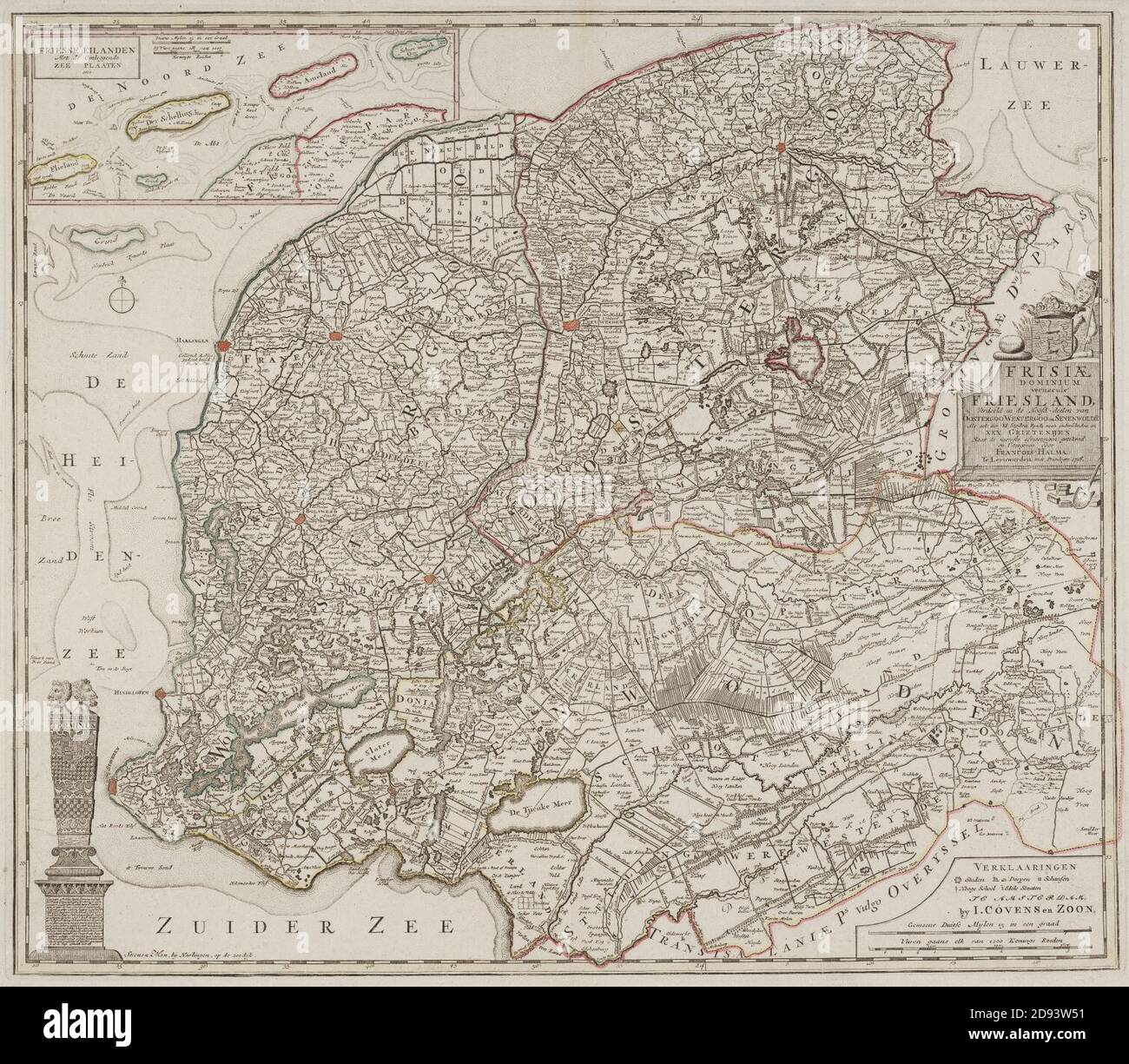 Kaart van Friesland, objectnr A 16229. Stock Photo