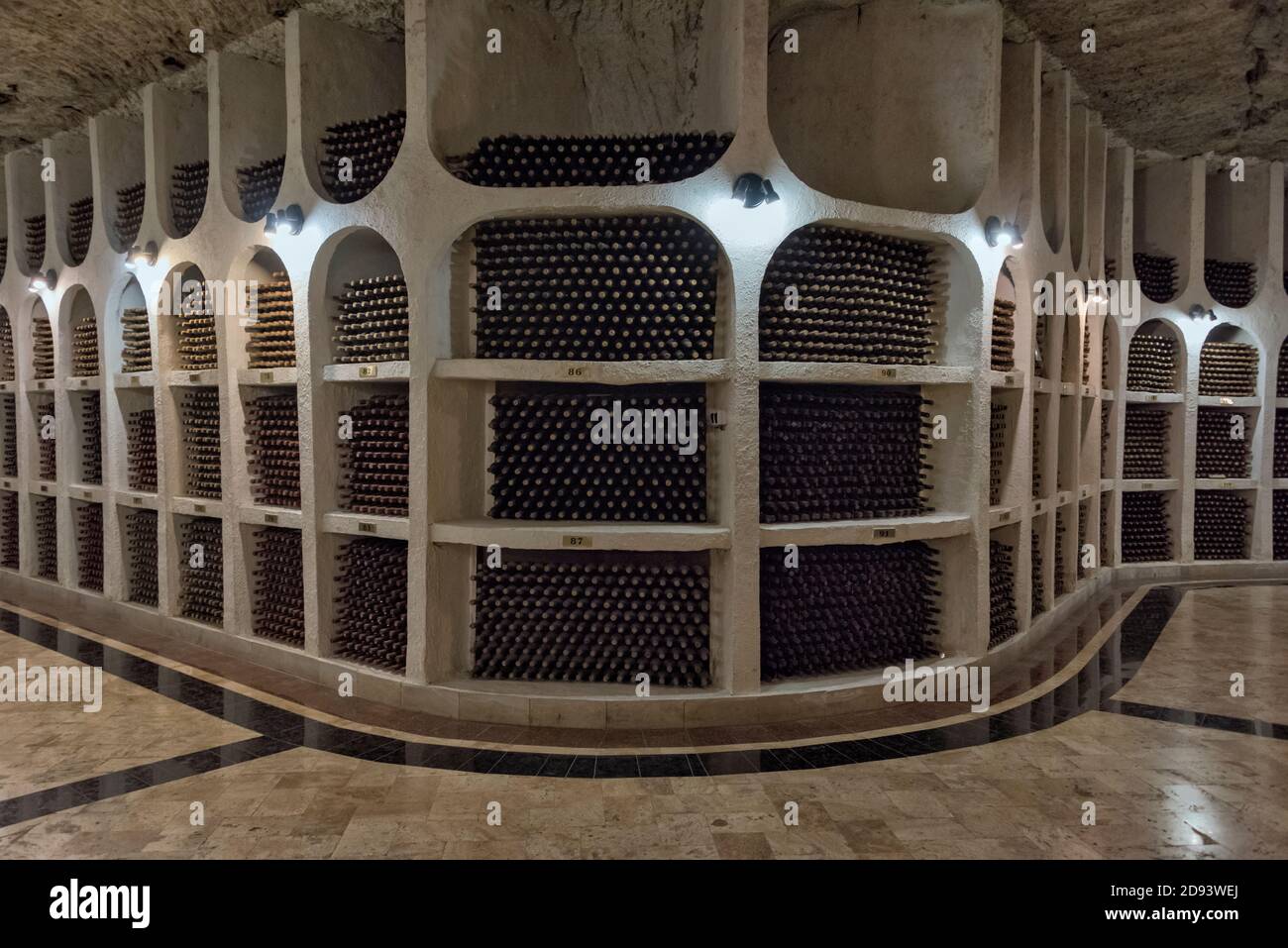 Underground cellars of Cricova Winery, Chisinau, Moldova Stock Photo