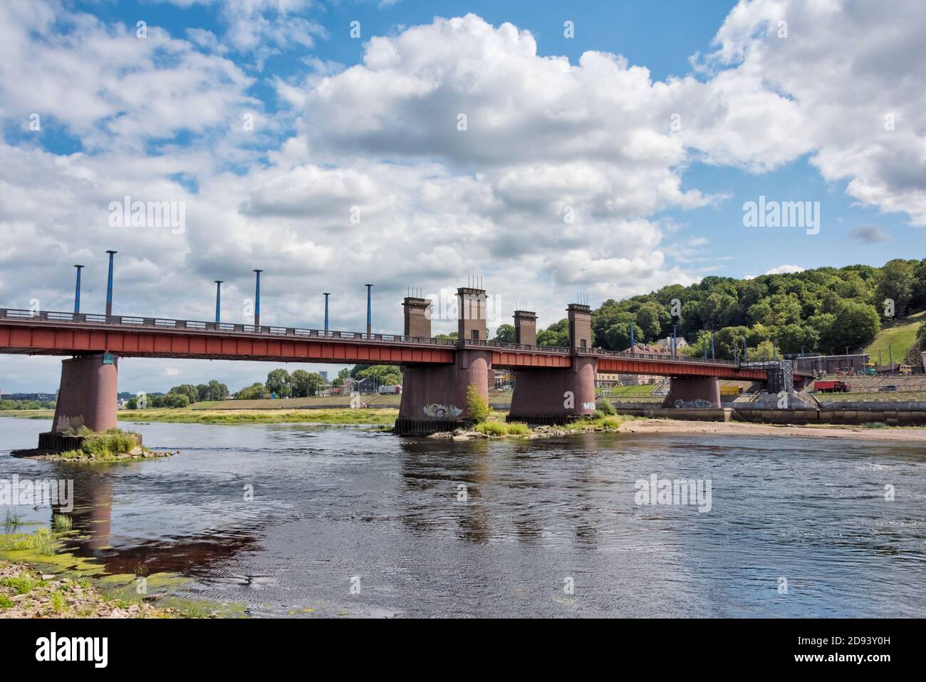 Vytautas the Great Bridge across the Nemunas River, Kaunas, Lithuania Stock Photo