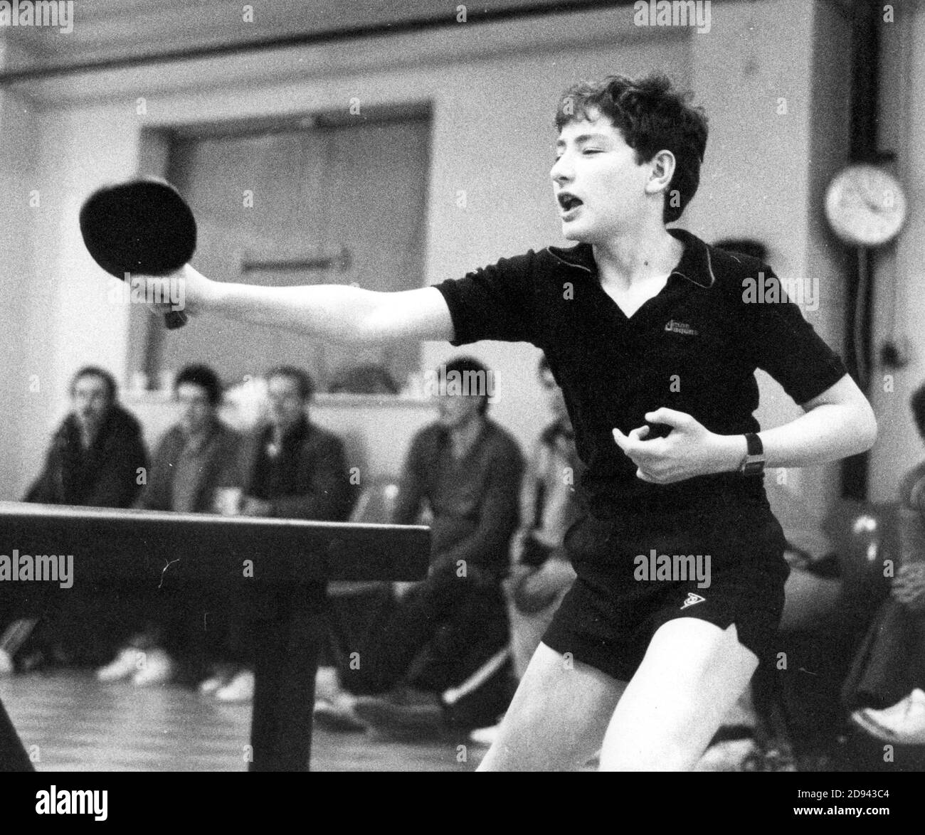 Table tennis Black and White Stock Photos and Images