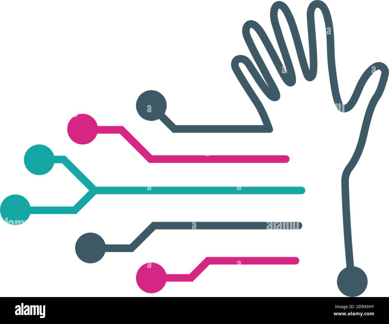 Circuit technology icon logo template Stock Vector
