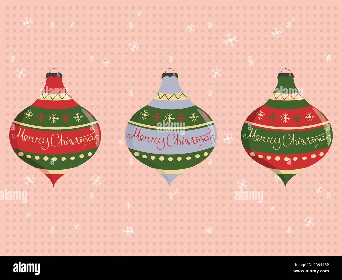 Christmas ball design,isolated elements in different coloring Stock Vector