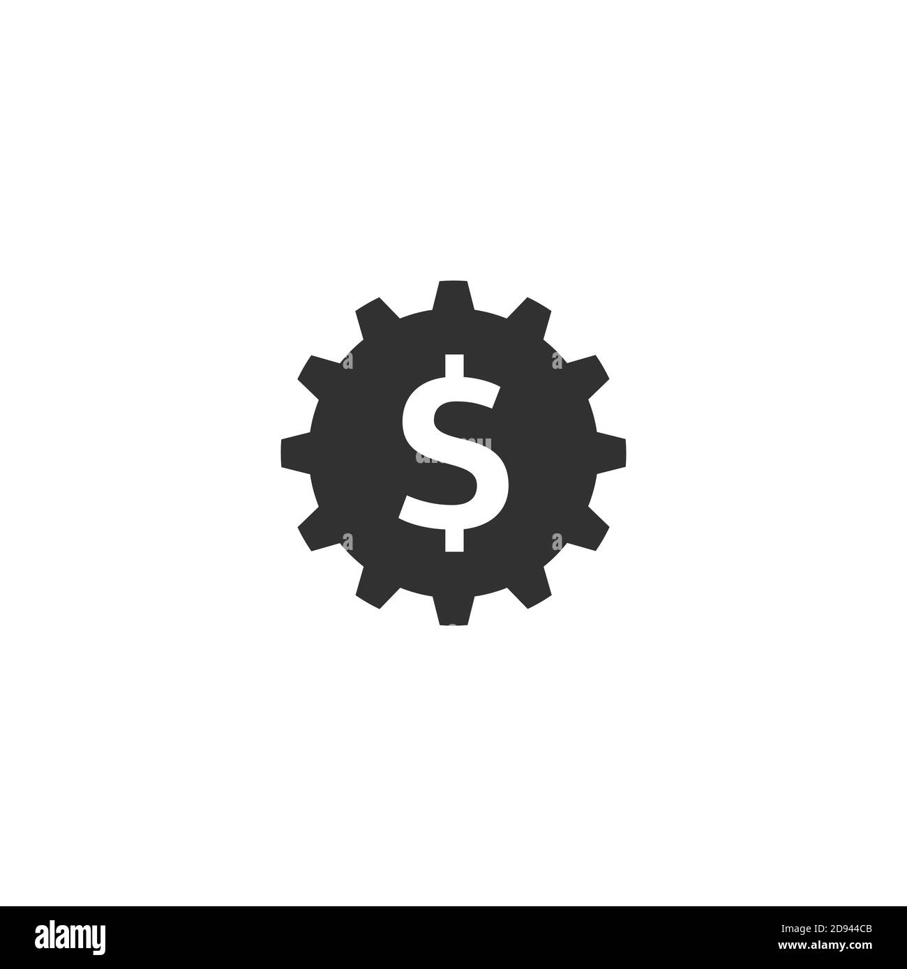 Gear with a dollar sign line icon for web, mobile and infographics ...