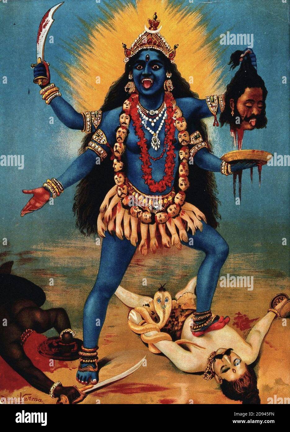 Kali by Raja Ravi Varma. Stock Photo