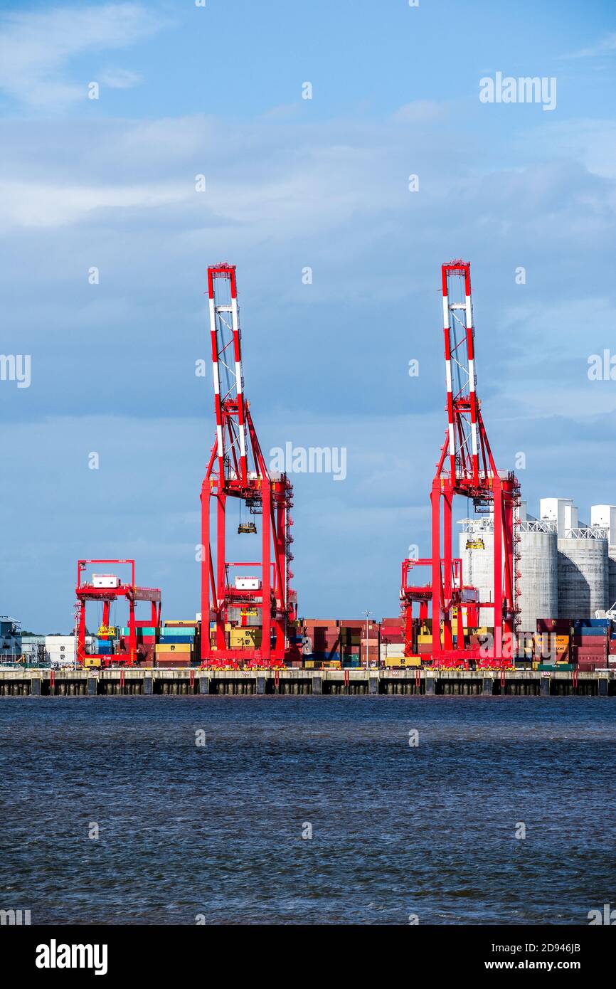Heavy lifting gear for handling containers at the Port of Liverpool, UK