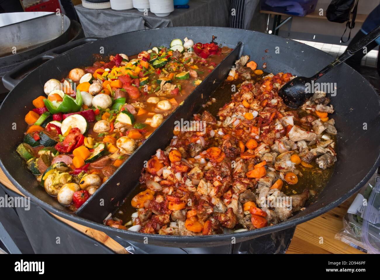 Preparing traditional food during Klaipeda Sea Festival, Klaipeda, Lithuania Stock Photo