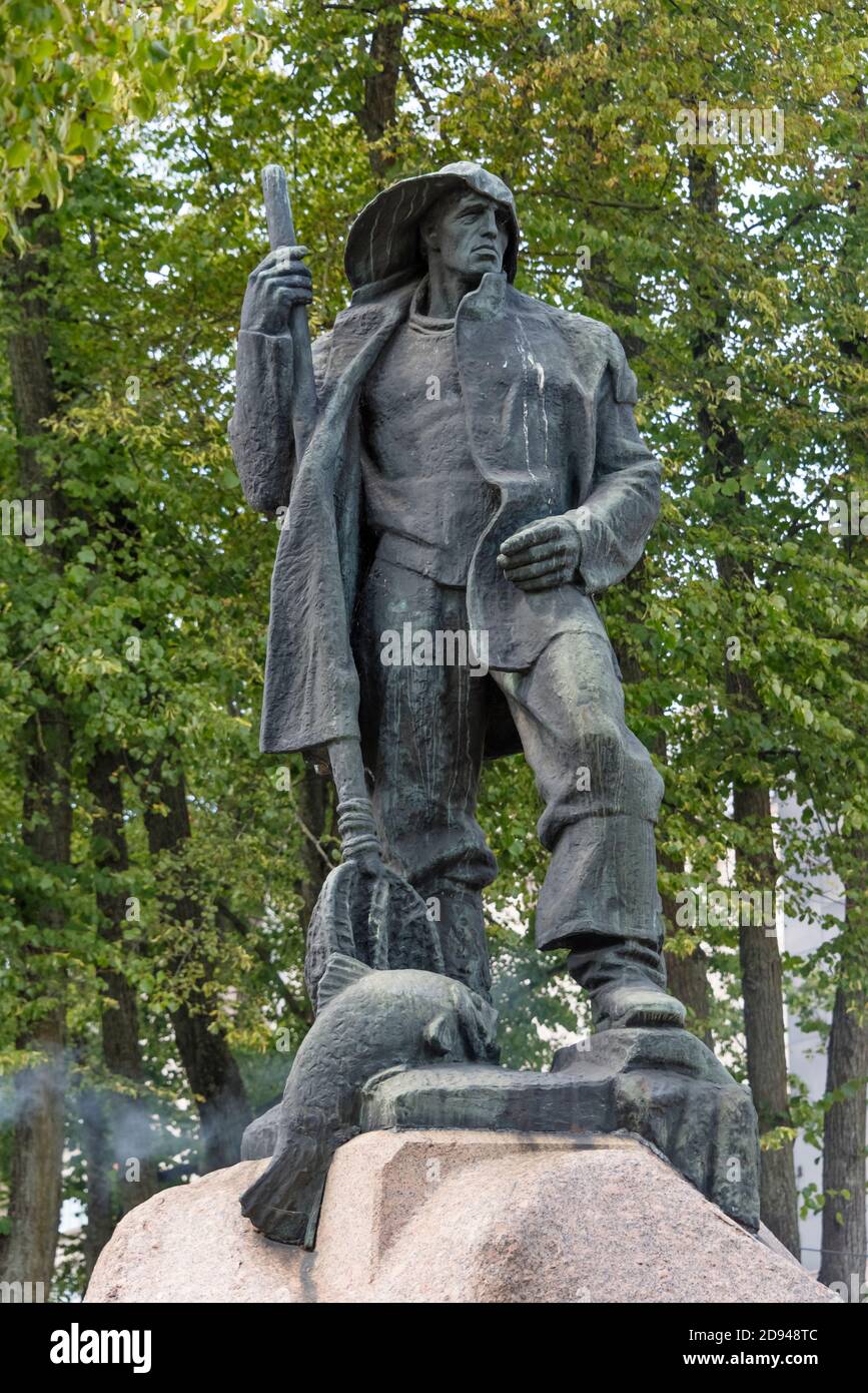 Monument to Fisherman, Klaipeda, Lithuania Stock Photo