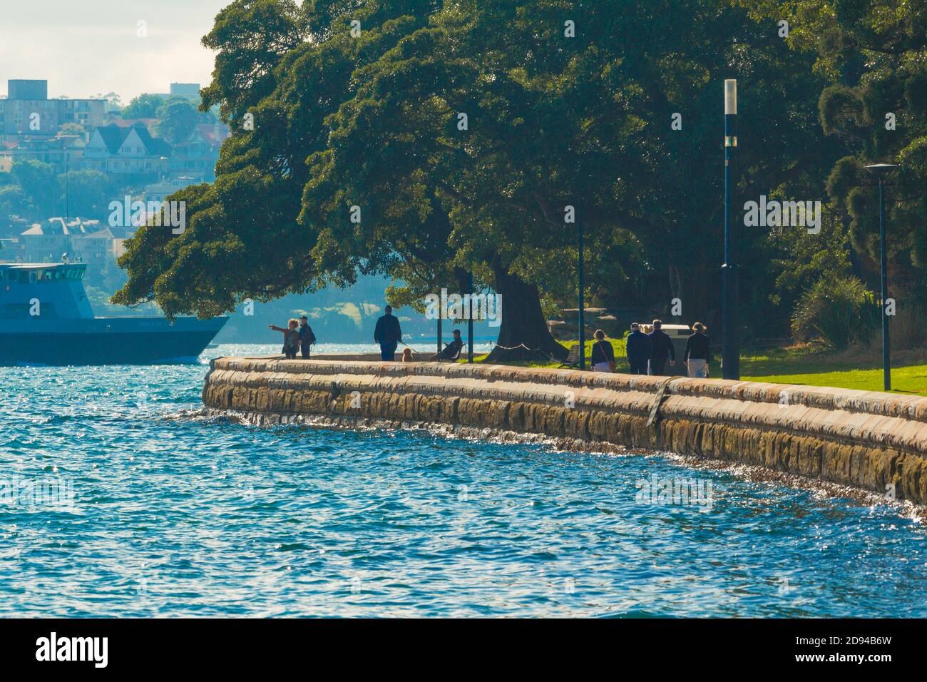 The seawall walk at Mrs Macquarie's Point at Farm Cove and the Royal