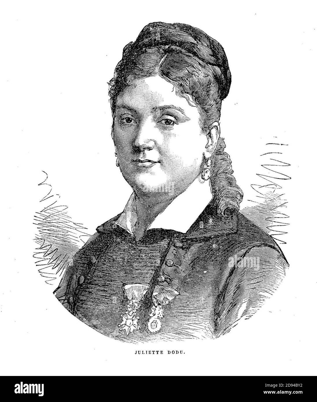 Juliette Dodu-gravureXIXe. Stock Photo