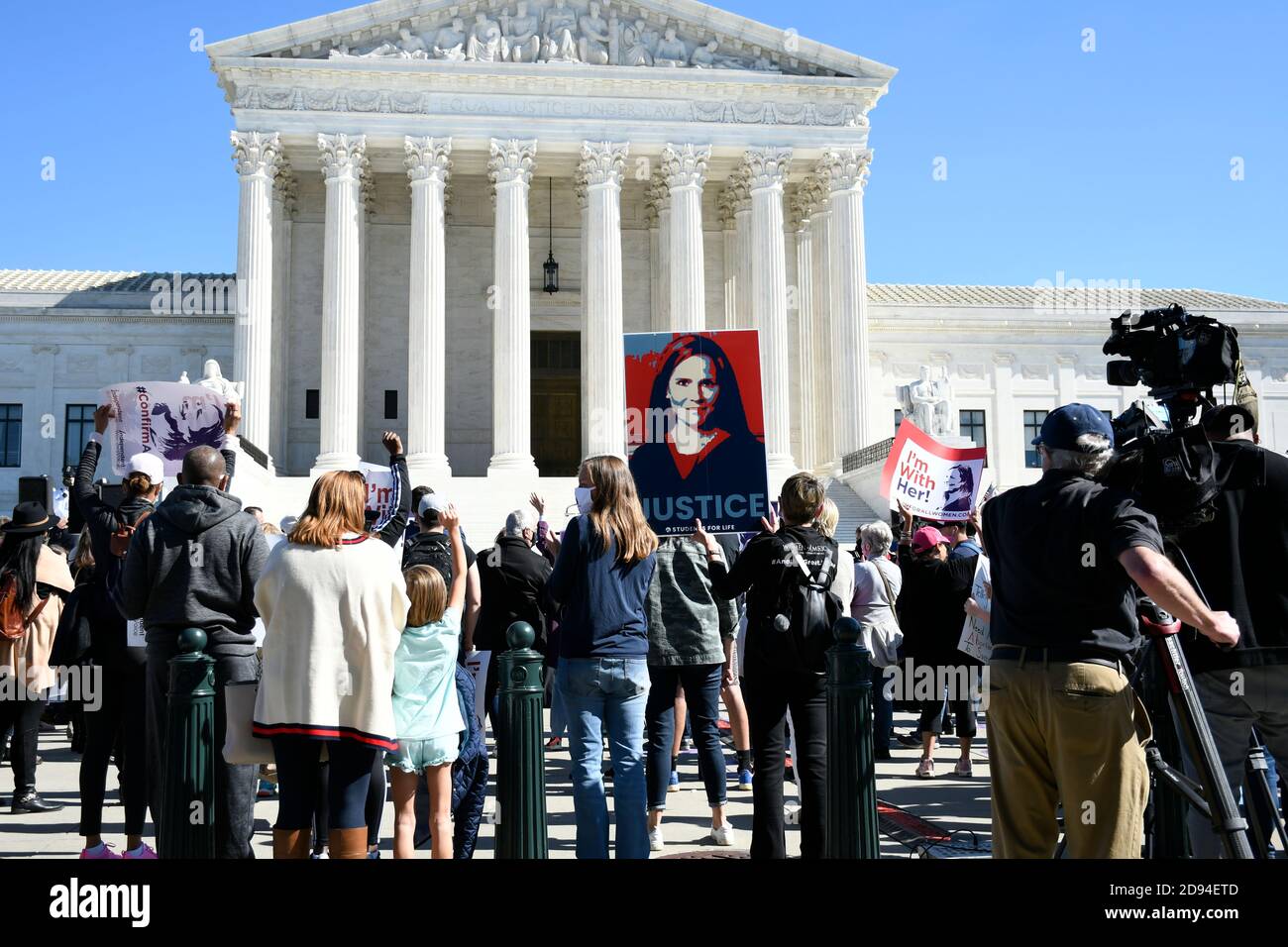 Protest groups in front of Supreme Court building in Washington DC ...