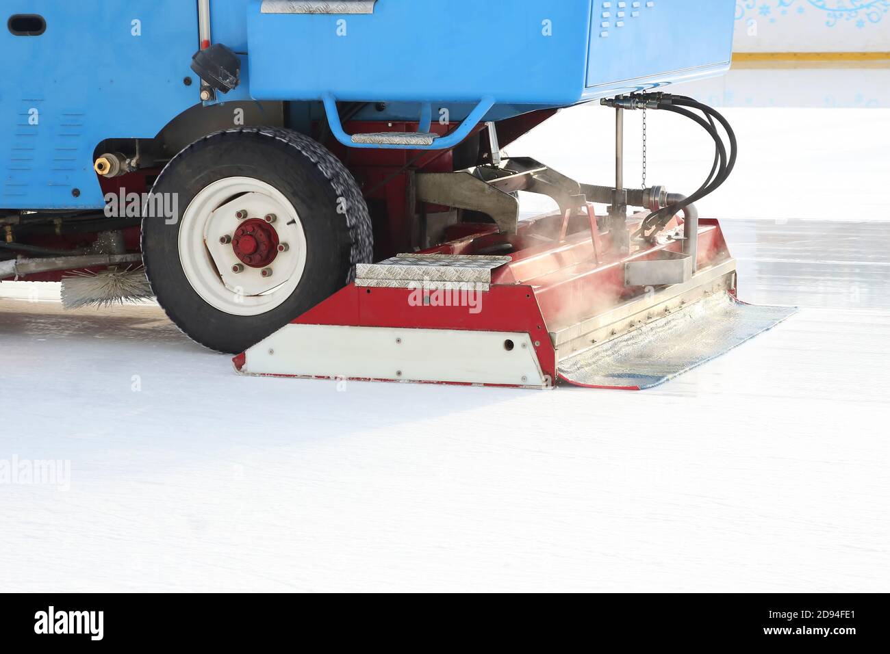 special machine ice harvester cleans the ice rink Stock Photo Alamy