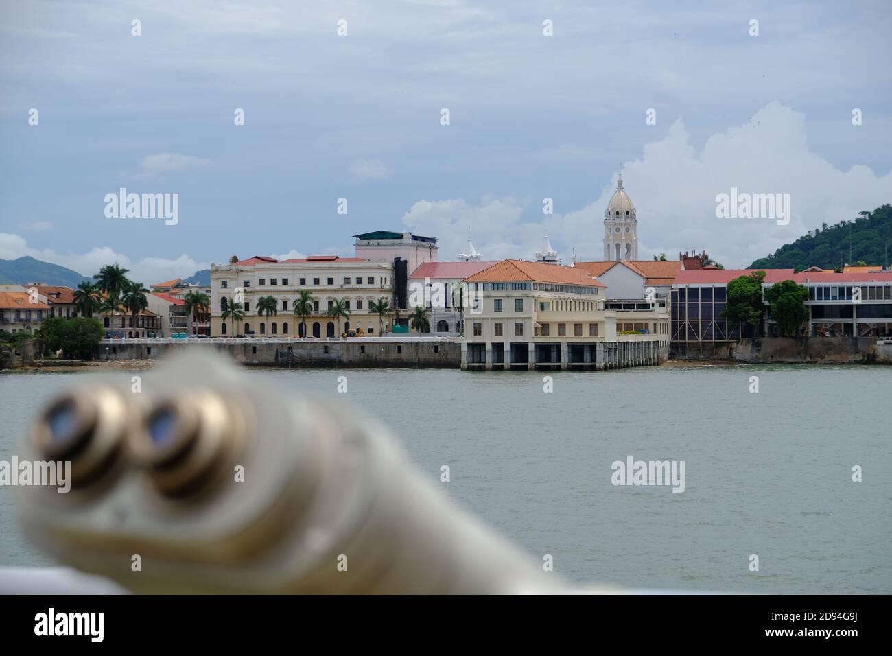 Panama City - View from Mirador Cinta Costera 3 to Colonial houses in San Felipe Stock Photo