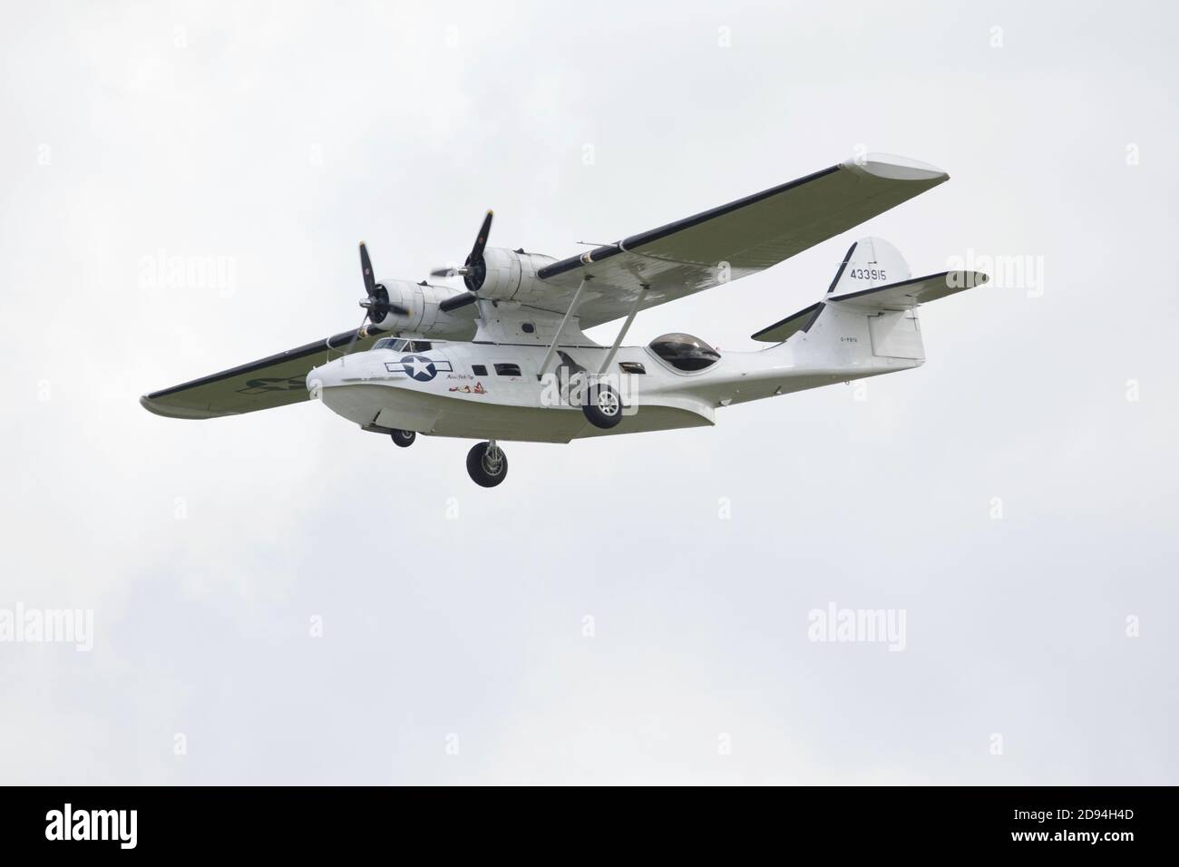 PBY Catalina, Miss Pick Up, flying at the Duxford Air Show 2019- flying boat Stock Photo