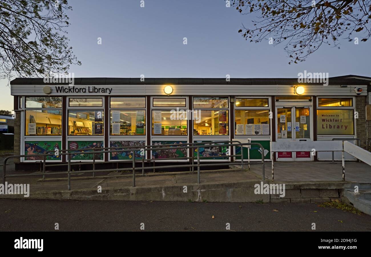 The public library at Market Road, Wickford, Essex. UK Stock Photo