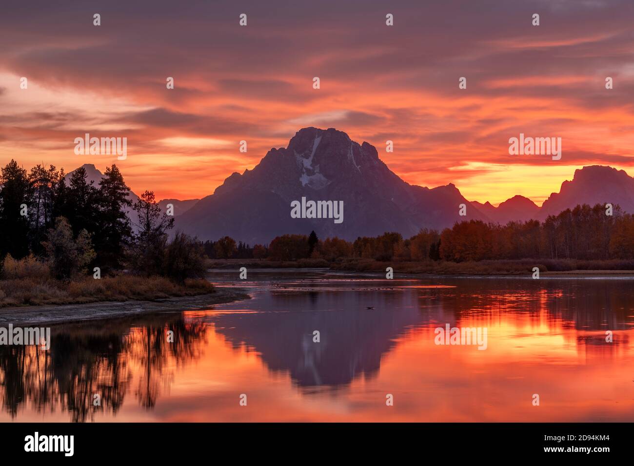 Sunset, Oxbow bend, Grand Teton National Park, WY, USA, by Dominique
