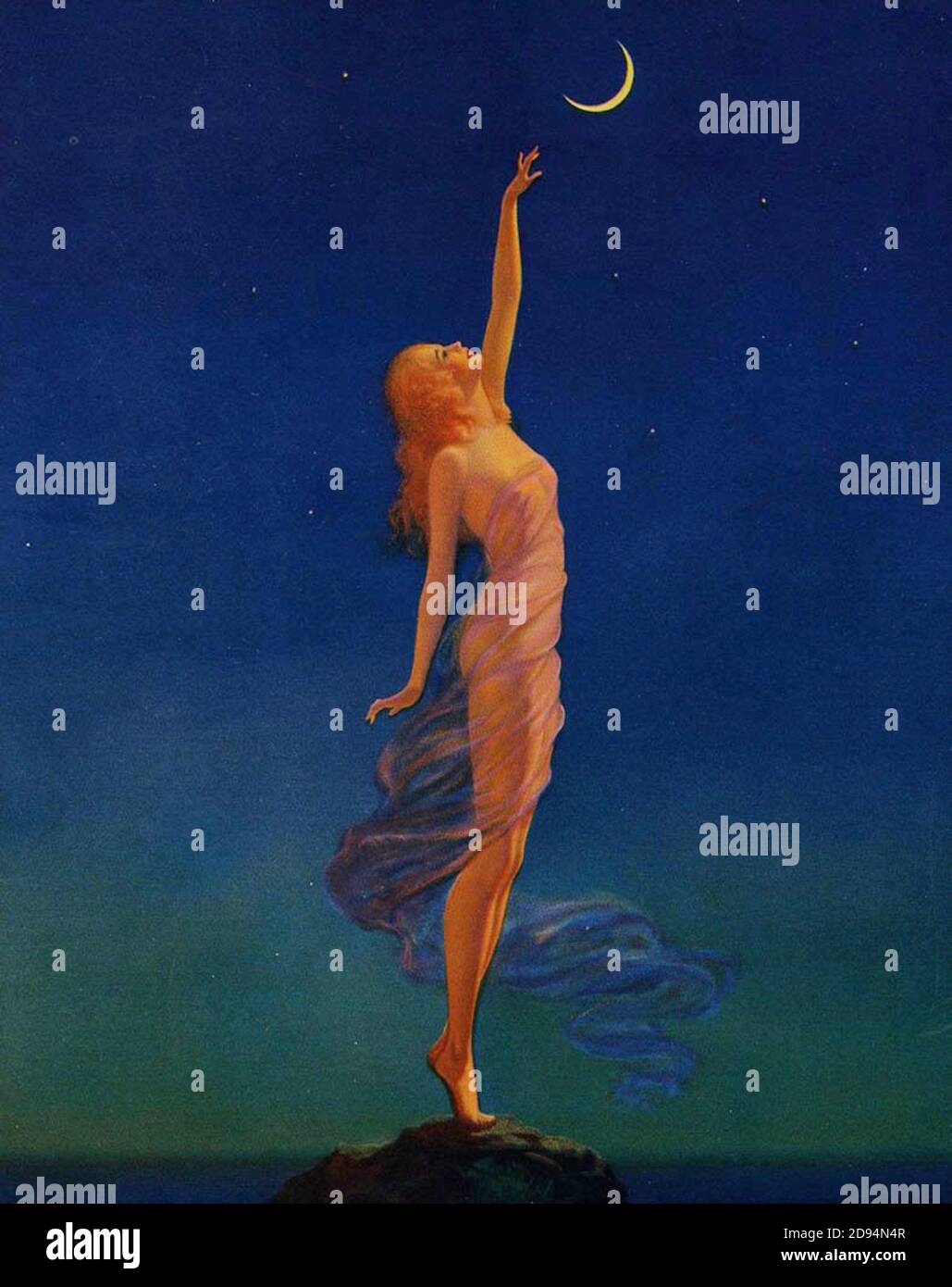 Reaching for the Moon by Edward Mason Eggleston Stock Photo Alamy