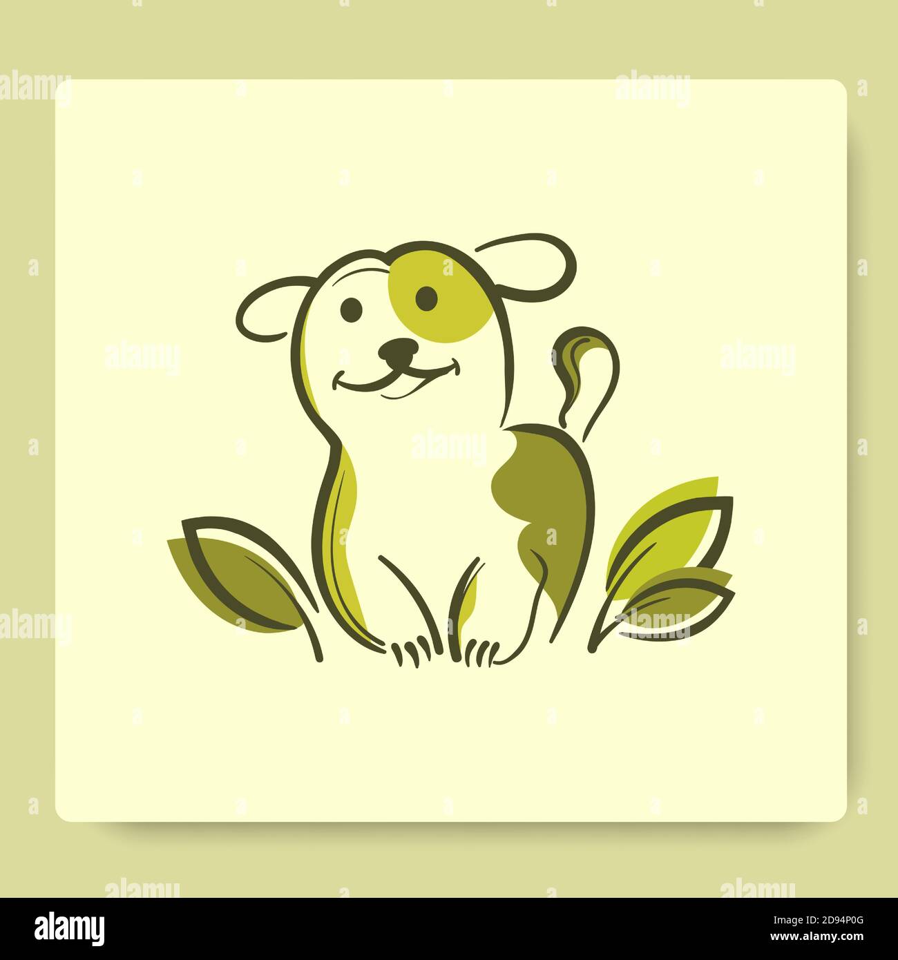 nature cute dog logo design vector illustration Stock Vector Image ...