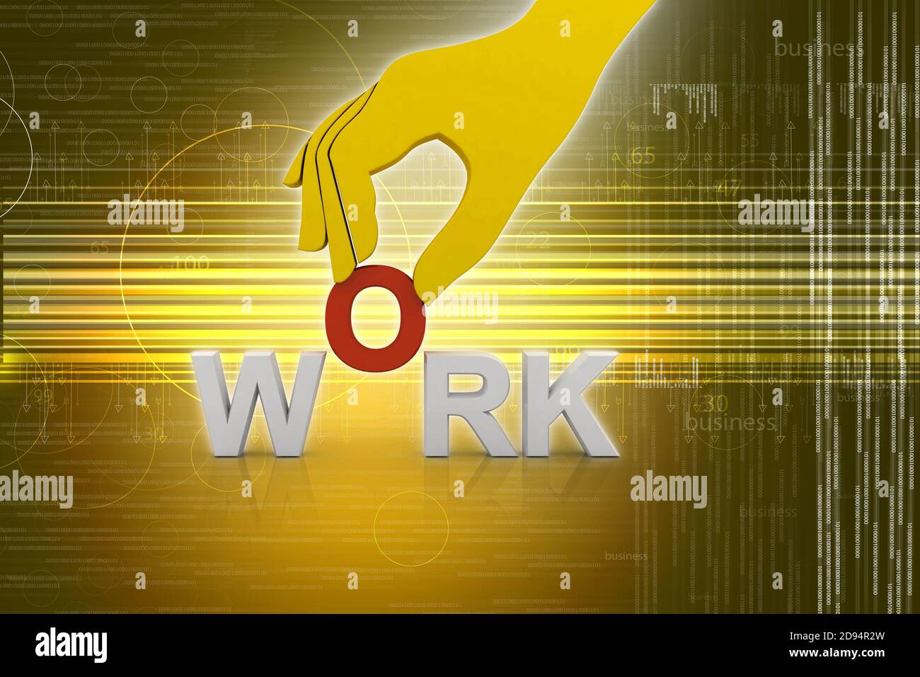 3d multi use work and hand in white background Stock Photo - Alamy