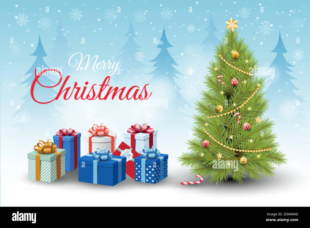 Merry christmas and happy new year background template with realistic ...