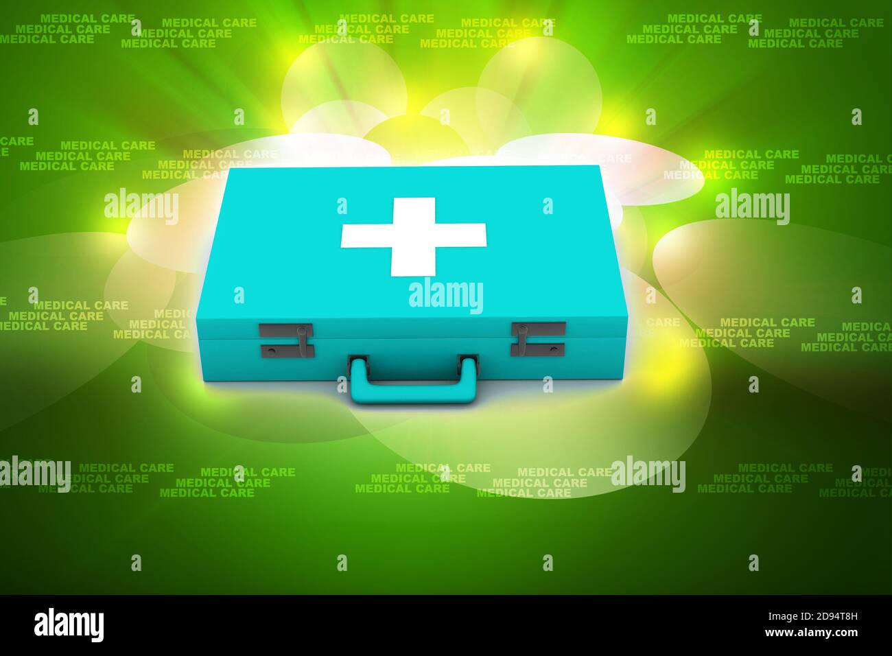 Digital illustration of First aid box in color background Stock Photo ...