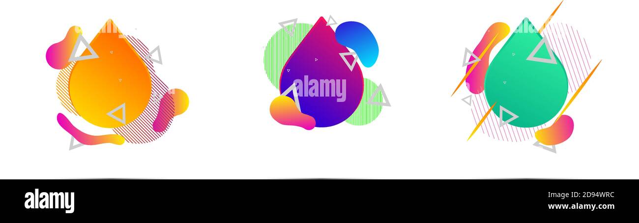 Abstract element shape design. gradient geometric lines, dots, liquid. Fluid design vector illustration Stock Vector
