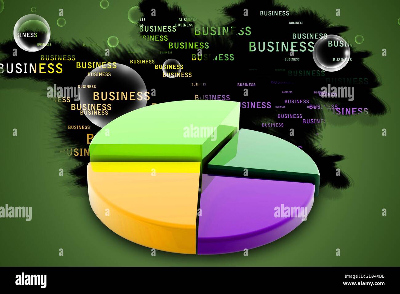 3d multi use pie chart graph in color background Stock Photo - Alamy