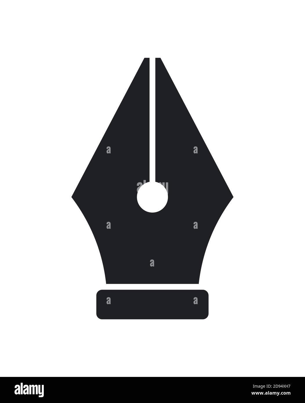 Fountain pen icon, modern minimal flat design style. Ink pen tool